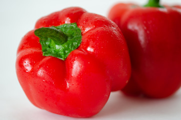 Fresh bell pepper (capsicum) on white background, pepper isolated,