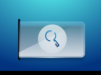 Search magnifyier web button, magnify icon. Modern magnifying glass sign, web site design or mobile app