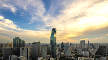 Fototapeta premium Metropolitan Bangkok City downtown cityscape urban skyline Thailand - Cityscape Bangkok city Thailand