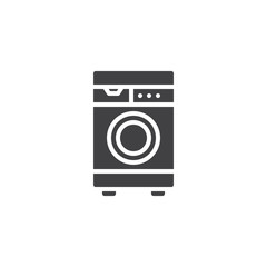 Washing machine vector icon. filled flat sign for mobile concept and web design. Washer machine simple solid icon. Symbol, logo illustration. Pixel perfect vector graphics
