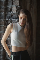 Fototapeta premium girl in the loft Studio
