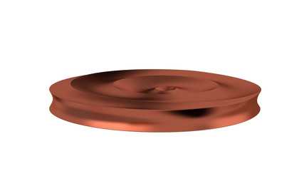 Bronze Circle with many Curved and Circle Waves in the Middle
