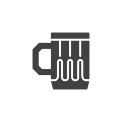 Beer mug vector icon. filled flat sign for mobile concept and web design. Beer glass simple solid icon. Symbol, logo illustration. Pixel perfect vector graphics