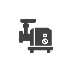 Electric Meat grinder vector icon. filled flat sign for mobile concept and web design. kitchenware simple solid icon. Symbol, logo illustration. Pixel perfect vector graphics