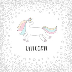 Cute unicorn  illustration