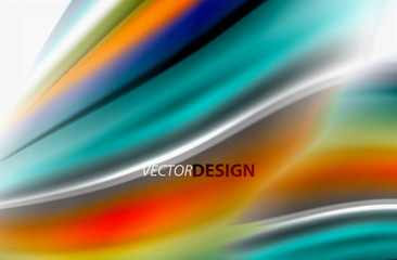 Naklejka premium Rainbow color waves, vector blurred abstract background
