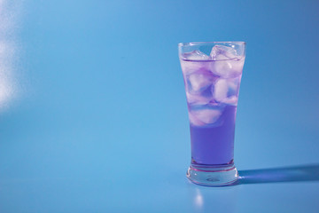 cocktail on blue background.