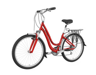 Fototapeta na wymiar Red Bicycle Isolated