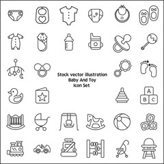 Stock vector illustration - Baby And Toy icon set