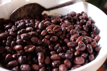 Healthy typical italian legumes dish ready to be eat on the plate. Florence Italy