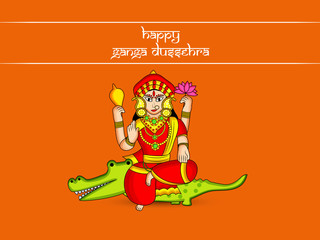 Illustration of background for the ocassion of Hindu festival Ganga Dussehra