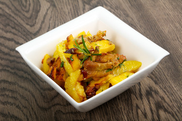 Fried potato with pork