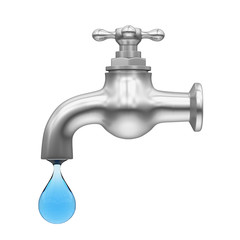 Dripping Tap with Drop Isolated