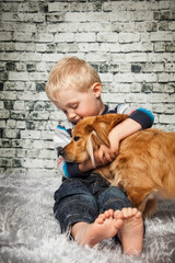 glücklich mit dem Hund