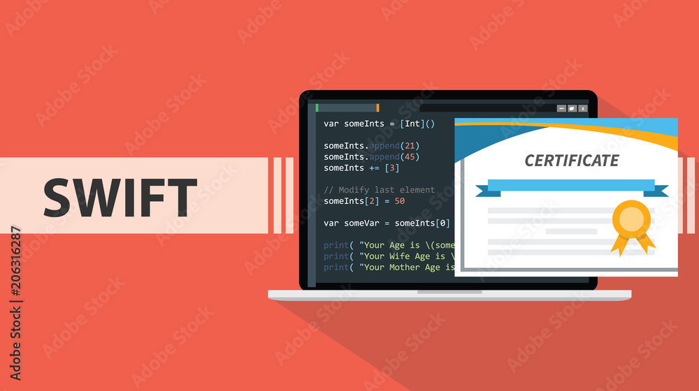 Poster swift programming online learning certification school