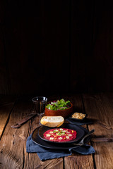 Carpaccio of beef with pine nuts, colorful pepper and Parmesan cheese