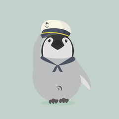 baby penguin sailor vector