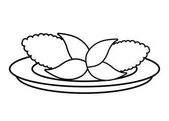 dish with corns over white background, vector illustration