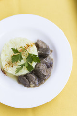 Chicken liver with rice