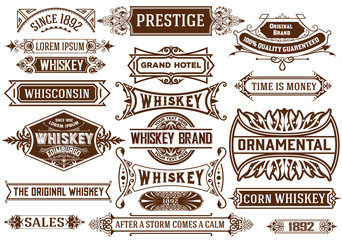 19 Banners set. Western style