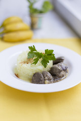 Chicken liver with rice