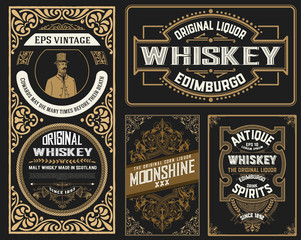 Set Whiskey labes. vector layered