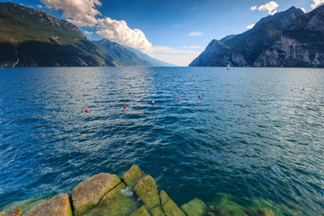 beautiful coastline lake panorama Lago di garda