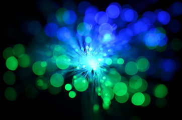 bunch of optical fibres dinamic flying