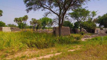 Panoramic view to Bkonni village of Hausa people near Tahoua, Niger