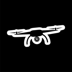 Fototapeta na wymiar Quadrocopter Drone icon on dark background