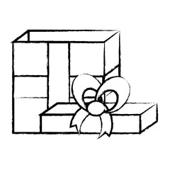 opened gift box icon over white background, vector illustration