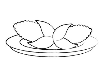 dish with corns over white background, vector illustration