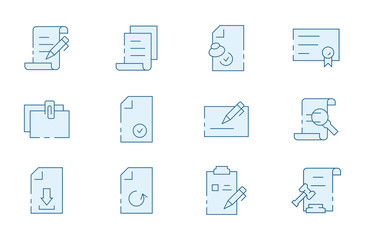 Vector icon set of document.