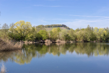 Fototapeta na wymiar quarry lake in Remerschen