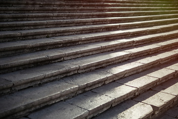 Detail of old Girona cathedral stairs