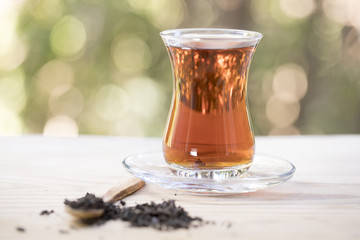 Turkish Tea Concept, Window , Bokeh and Tea