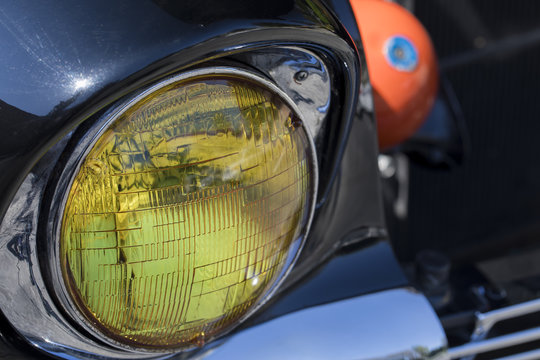 Black Classic Car,Headlight