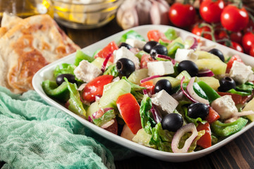 Greek salad with fresh vegetables