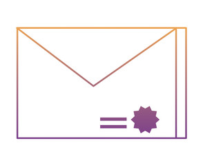 envelope icon over white background, colorful design. vector illustration