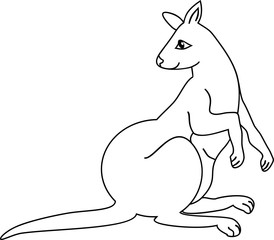 Cartoon kangaroo coloring page