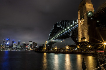 Fototapeta na wymiar Sydney Harbor Bridge at night. Australia
