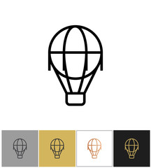 Air balloon icon, vintage airship sign