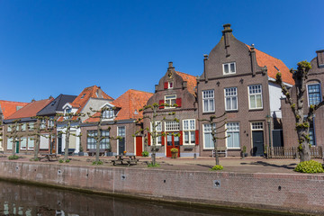 Fototapeta na wymiar Historic houses at a canal in Hasselt