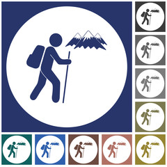 Hiking icon illustration