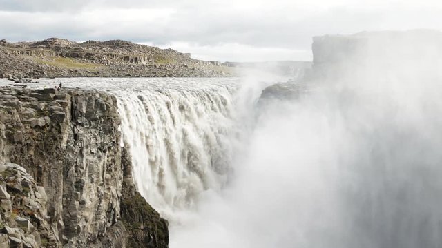 Famous waterfall Godafoss, Iceland - greatest waterfall in Iceland and travel destination. 
