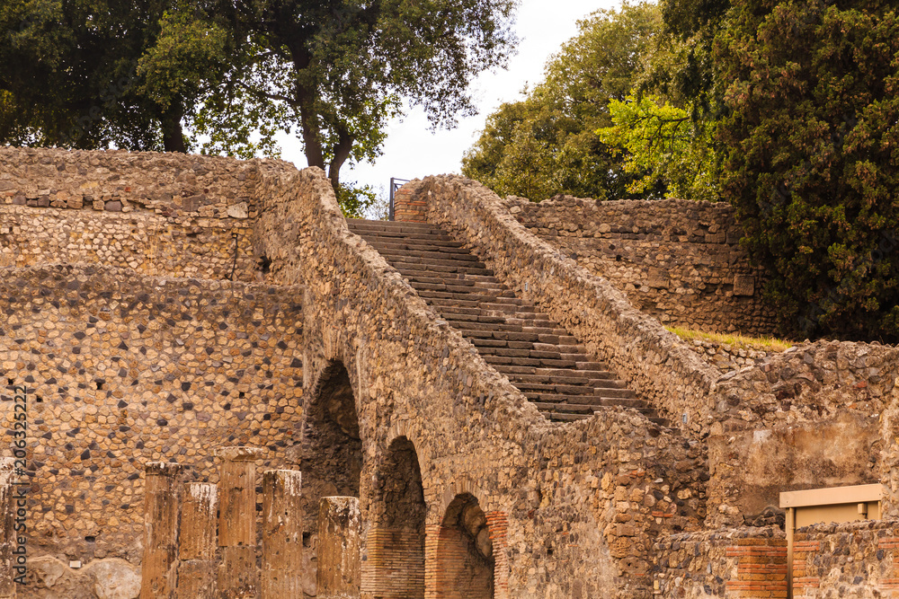 Poster Steps Over Arches in Pompeii