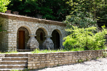 Chapel of St. Zabulon and Sosana and house St. Nino's spring in monastery of St. Nino at Bodbe. Sighnaghi, Kakheti, Georgia