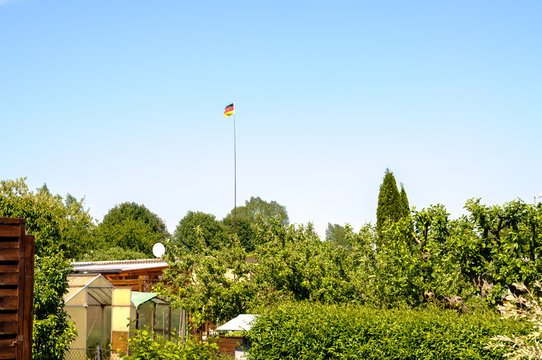 Deutschland Fahne Flagge im garten Fu&szlig;ball WM