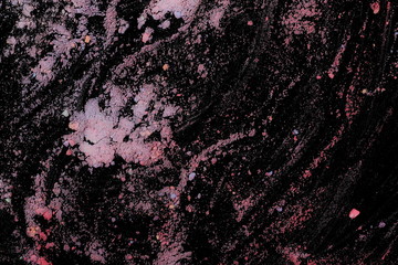 Colorful powder, isolated on black background, texture with clipping path