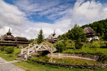Summer view of Barsana Monastery - Romania - UNESCO World Heritage Site.